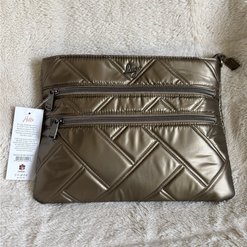 NWT Lug Dazzle SE Metallic Walnut Crossbody Bag Purse